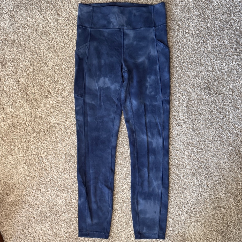 lululemon athletica Navy Tie-Dye High-Rise Leggings